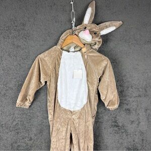 Bunny Rabbit Easter Bunny Costume Plush Jumpsuit Kids 4-5T NWT Brown Pajamas